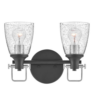 HINKLEY Easton Two-Light Bath Vanity Fixture w/ Clear Seedy Glass Shades