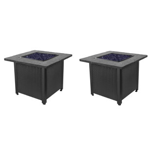 Endless Summer 30" Push Button All Weather Outdoor Patio Gas Fire Pit (2 Pack) (Set of 2)