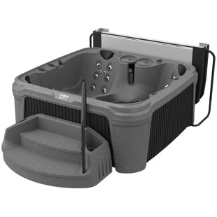 AQUAREST SPAS, POWERED BY JACUZZI® PUMPS AquaRest DayDream 3500 Ensemble 6-Person 35-Jet Plug & Play Hot Tub with Ozonator, LED Waterfall, Stainless Steel Heater, Step, Cover Lifter and Ice Bucket