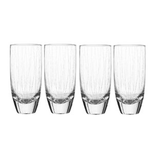 QUALIA GLASS Breeze 20oz. Handmade Crystal Drinking Glass Set (Set of 4)