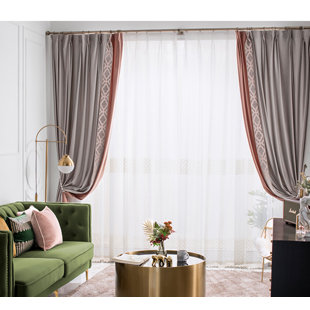 VISIONARY HOME Liliana Velvet Geometric Room Darkening Thermal Pinch Pleat Curtain Panels (Set of 2)