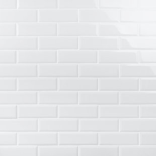 QUBE TILES Eclipse 4" x 12" Beveled Glossy Subway Wall Tile