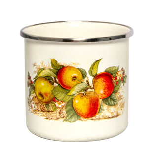 STP GOODS Enameled Mug Apples Country Style Traditional Enamel