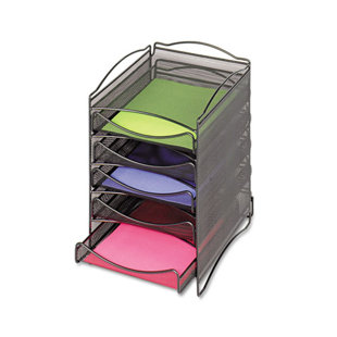 SAFCO PRODUCTS COMPANY Onyx Five Drawer Mesh Literature Organizer in Black