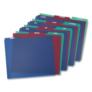 ESSELTE PENDAFLEX CORPORATION Pendaflex® Poly Top Tab File Guides PVC / Vinyl Flat Files Open (Set of 12)