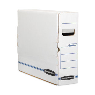 BANKERS BOX® X-Ray Storage Box, Film Jacket Size, 5 x 18-3/4 x 14-7/8, White/Blue, 6/Ctn