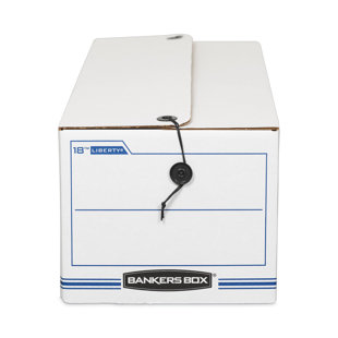 BANKERS BOX® Liberty Basic Storage Box, Record Form, 8-3/4 x 23-3/4 x 7, White/Blue, 12/Ctn
