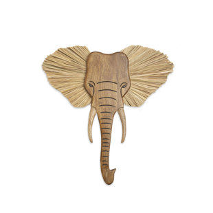 BUNGALOW ROSE Handmade Wooden Elephant Wall Décor for Baby Nursery or Kid's Room by Crane Baby