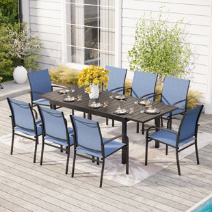 ALPHAMARTS Rectangular 8 - Person Outdoor Dining Set