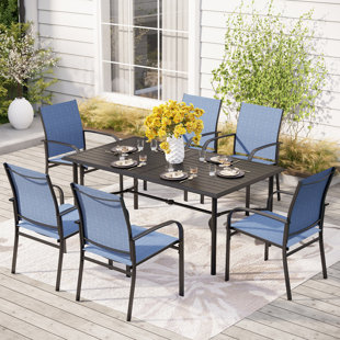 ALPHAMARTS Rectangular 6 - Person 67" Long Dining Set