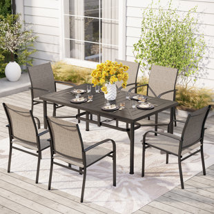 ALPHAMARTS Rectangular 6 - Person 64" Long Dining Set