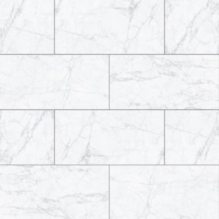 QUBE TILES Ellum Stone 12" x 24" Porcelain Calacatta Look Wall & Floor Tile