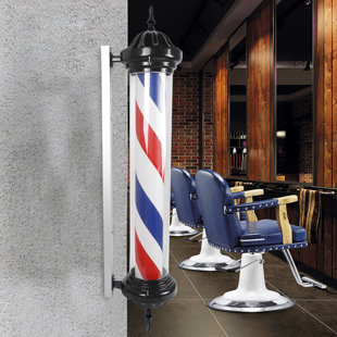 JOYDING Barber Shop Sign 40" Red Blue White Rotating Pole Light LED Hair Salon