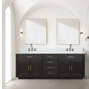 LEXORA 84'' Single Bathroom Vanity with Marble Top with Mirror