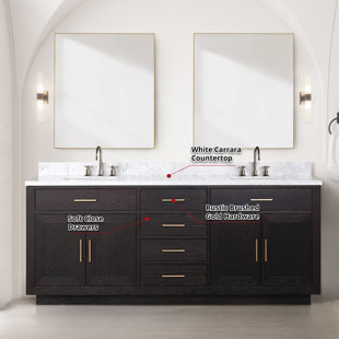 LEXORA 80'' Bathroom Vanity with Carrara Marble Top