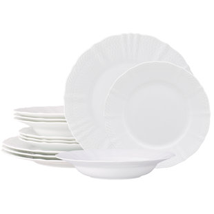 Noritake Cher Blanc 12-Piece Dinnerware Set, Service For 4