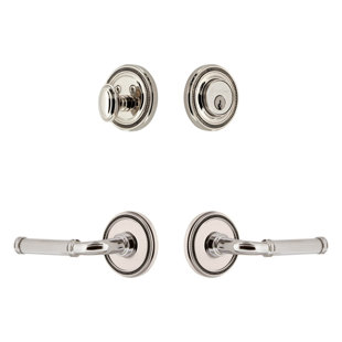 GRANDEUR Soleil Rosette Complete Entry Set with Single Cylinder Deadbolt and Soleil Lever