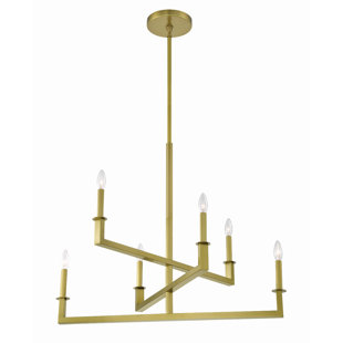 CRYSTORAMA Dante 6 - Light Dimmable Square / Rectangle Chandelier