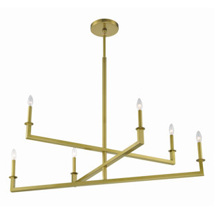 CRYSTORAMA Dante 6 - Light Dimmable Square / Rectangle Chandelier