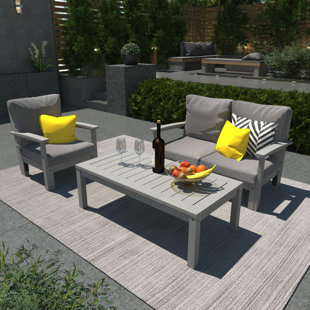 HIGHWOOD USA 3 - Person Outdoor Seating Group with Cushions