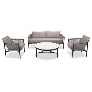 CO9 DESIGN Greenport 4 Piece Deep Seating Group with Cushions