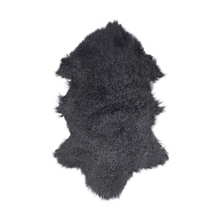 TROPHY ROOM STUFF Handmade Sheepskin Charcoal Rug