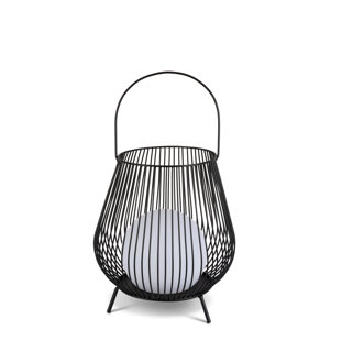 EVERLASTING GLOW 9.65 In H Metal Wire Lantern With Solar Ball And Handle