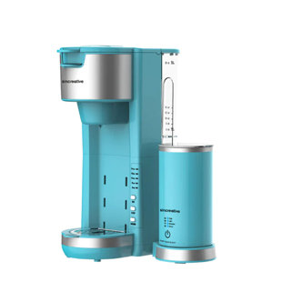 Sincreative Single Serve Coffee Maker Cappuccino Machine With Milk Frother, Blue