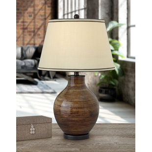 MEDALLION LIGHTING Venezia 28" Coffee Brushstrokes Glass Table Lamp (Set of 2)