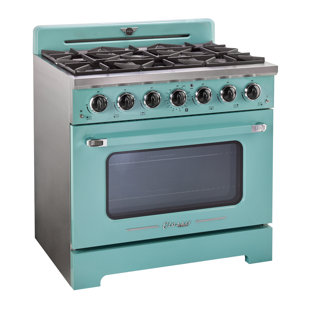 UNIQUE APPLIANCES Classic Retro 36" 6-Burner 5.2 cu. ft. Freestanding Gas Range with Convection Oven