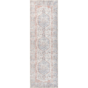 BUNGALOW ROSE Rain Haven Vintage Machine Washable Area Rug Machine Washable Area Rug for Living Room Bedroom Dining Room Kitchen