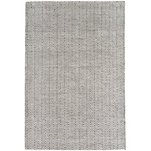 BEACHCREST HOME Aaron Jute Flatweave Black / White Rug