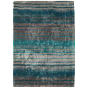 EBERN DESIGNS Erlandson Hand-Woven Turquoise Rug