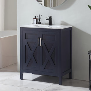 SUPREME TILE 30'' Free Standing Single Bathroom Vanity with Ceramic Top