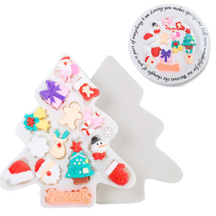 GRAND SERVICO Christmas Fudge Mold Silicone Candy Chocolate Mold Set