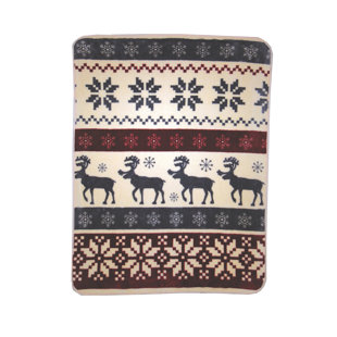 SHAVEL HOME PRODUCTS Reindeer Stripe Throw
