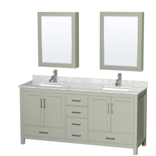WYNDHAM COLLECTION Sheffield 72" Double Bathroom Vanity Set with Mirror