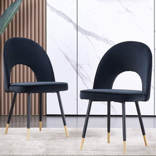 FAIRMONT PARK Lemelle Velvet Upholstered Dining Chairs (Set of 2)