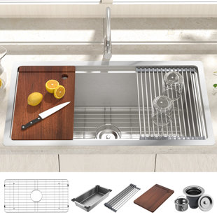 AIYCHEN 32'' L Undermount Single Bowl Stainless Steel Kitchen Sink