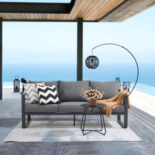 WADE LOGAN® Bucy 71.3'' Metal Outdoor Patio Sofa