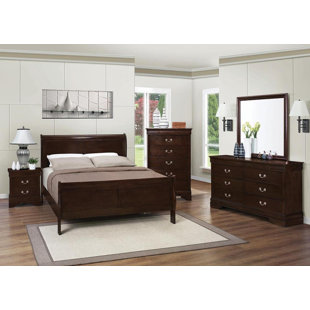 A&J HOMES STUDIO Louis Philippe Panel Bedroom Set With High Headboard