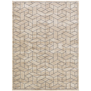 BENUTA Handgefertigter Teppich aus Leder in Hellbraun