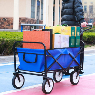 IYOFE Collapsible Wagon, Portable Folding Wagon Garden Cart Outdoor Utility Grocery Wagon for Shopping