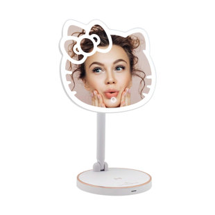 IMPRESSIONS VANITY · COMPANY Hello Kitty Tabletop Mount LED Rechargeable Makeup Mirror with 360 Degree Rotation and Touch Sensor