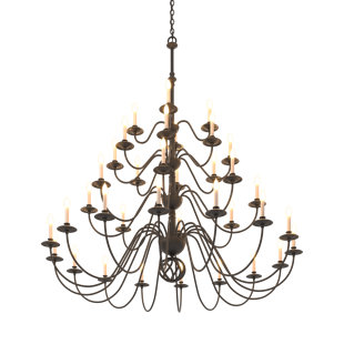 HUBBARDTON FORGE Ball Basket 36 - Light Tiered Chandelier