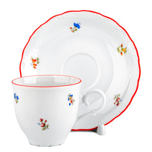 THUN 1794 A.S. Waltz Bohemian Porcelain Teacup And Saucer