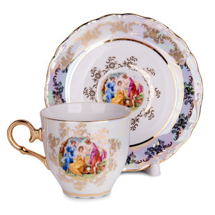 THUN 1794 A.S. Ulrika Carlsbad Fine Porcelain Teacup with Saucer