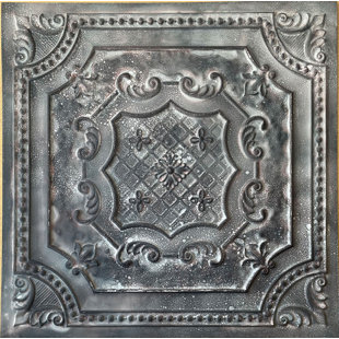 FROMPLAINTOBEAUTIFULINHOURS Elizabethan Shield 24'' L x 24'' W Textured PVC Glue Up & Drop-In Ceiling Tile (Set of 10)
