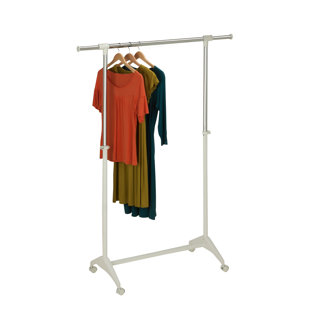 REBRILLIANT Mikole 33.9'' Metal Rolling Clothing Rack
