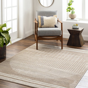 SURYA B.V. Geometric Machine Woven Light Brown,Light Beige Area Rug